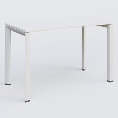 Gamme K7 - Plans droits - K7 plan droit 120*60 sur pieds fixe. Plateau Blanc et pietement Blanc