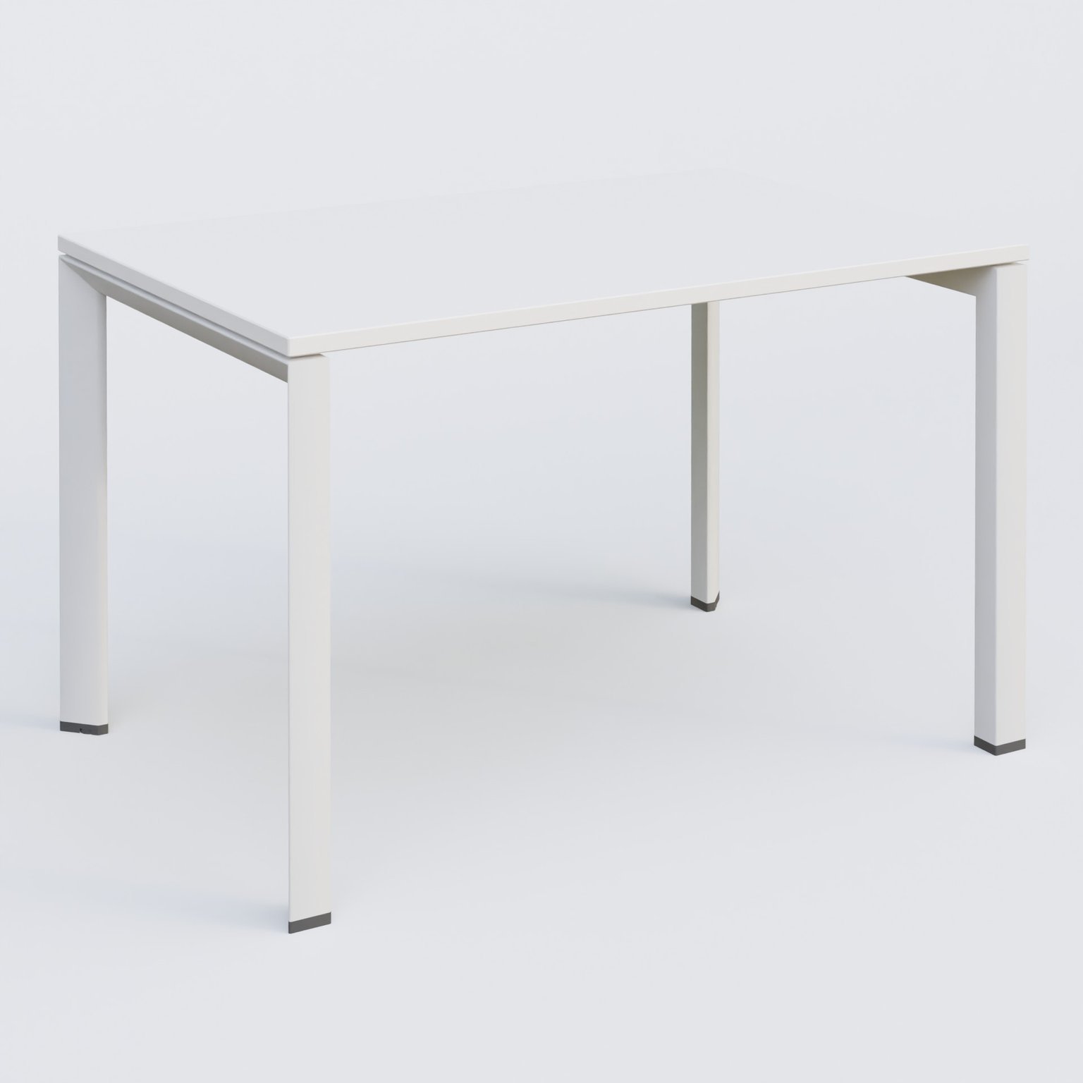 K7 plan droit 120*80 sur pieds fixe. Plateau Blanc et pietement Blanc