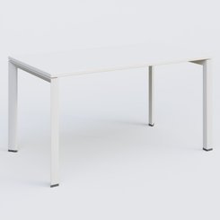 Gamme K7 - Plans droits - K7 plan droit 140*80 sur pieds fixe. Plateau Blanc et pietement Blanc