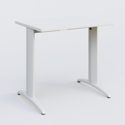 Gamme K2 - Plans droits - K2 Plateau droit 80x60 pieds fixe. Plateau Blanc et pietement Blanc.
