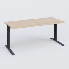Gamme K1 - Plans droits - K1 Plateau droit 180x80 pieds fixe. Plateau Hêtre et pietement Anthracite