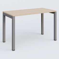 Gamme K3 - Plans droits - K3 Plateau droit 120x60 pieds fixe. Plateau Hêtre et pietement Aluminium.