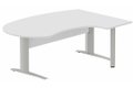 K1 VDF bois compact 90° manager 190x141x104x60cm sur pied de soutien, plateau blanc, structure aluminium