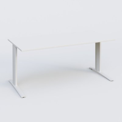 Gamme K1 - Plans droits - K1 Plateau droit 180x80 pieds fixe. Plateau Blanc et pietement Blanc