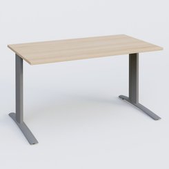 Gamme K1 - Plans droits - K1 Plateau droit 140x80 pieds fixe. Plateau Hêtre et pietement Aluminium