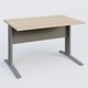 K1 Plateau droit 120x80 avec voile de fond métal. Plateau Hêtre et pietement Aluminium