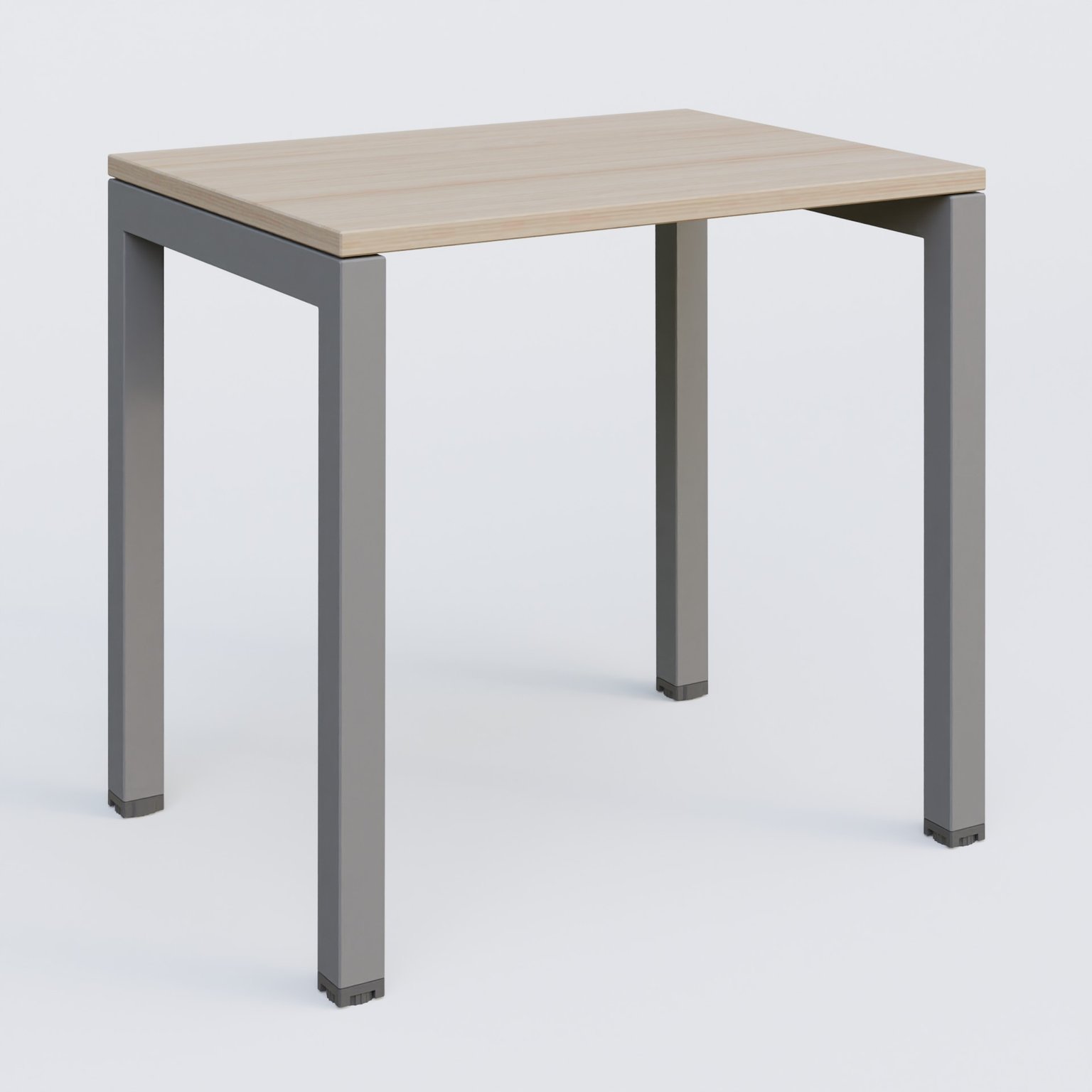 K3 Plateau droit 80x60 pieds fixe. Plateau Acacia et pietement Aluminium.