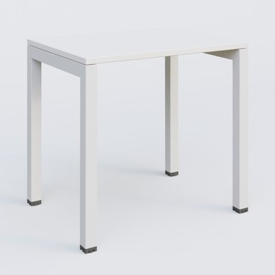Gamme K3 - Plans droits - K3 Plateau droit 80x60 pieds fixe. Plateau Blanc et pietement Blanc.
