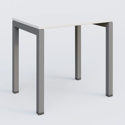 Gamme K3 - Plans droits - K3 Plateau droit 80x60 pieds fixe. Plateau Blanc et pietement Aluminium.