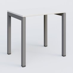Gamme K3 - Plans droits - K3 Plateau droit 80x60 pieds fixe. Plateau Blanc et pietement Aluminium.