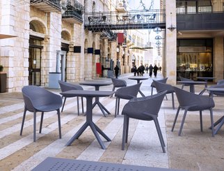 POLYPROPYLENE - FAUTEUILS  - VENISE-Fauteuil empilable Polypropylène recyclable renforcé en fibre de verre-Finition anthracite(PAN)