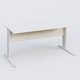 K1 Plateau droit 160x80 avec voile de fond bois. Plateau Blanc et pietement Blanc