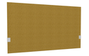 SECRET Panneau-écran acoustique H74cm pour poste solo L.120cm. 2 faces tissu BERTA coloris jaune. pinces de fixation réglables en hauteur coloris aluminium
