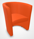 CLUB fauteuil 1 place. simili cuir orange -