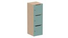 Meuble à cases H.137xL.45xP.50cm - 3 cases H43cm. portes avec découpe en partie haute. serrure à clé