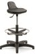 Tabouret assis-debout polyuréthane haut avec repose-pieds, structure nylon noir