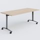 Table abattante gamme Arca 180-80 cm. Plateau Hêtre et pietement Aluminium.