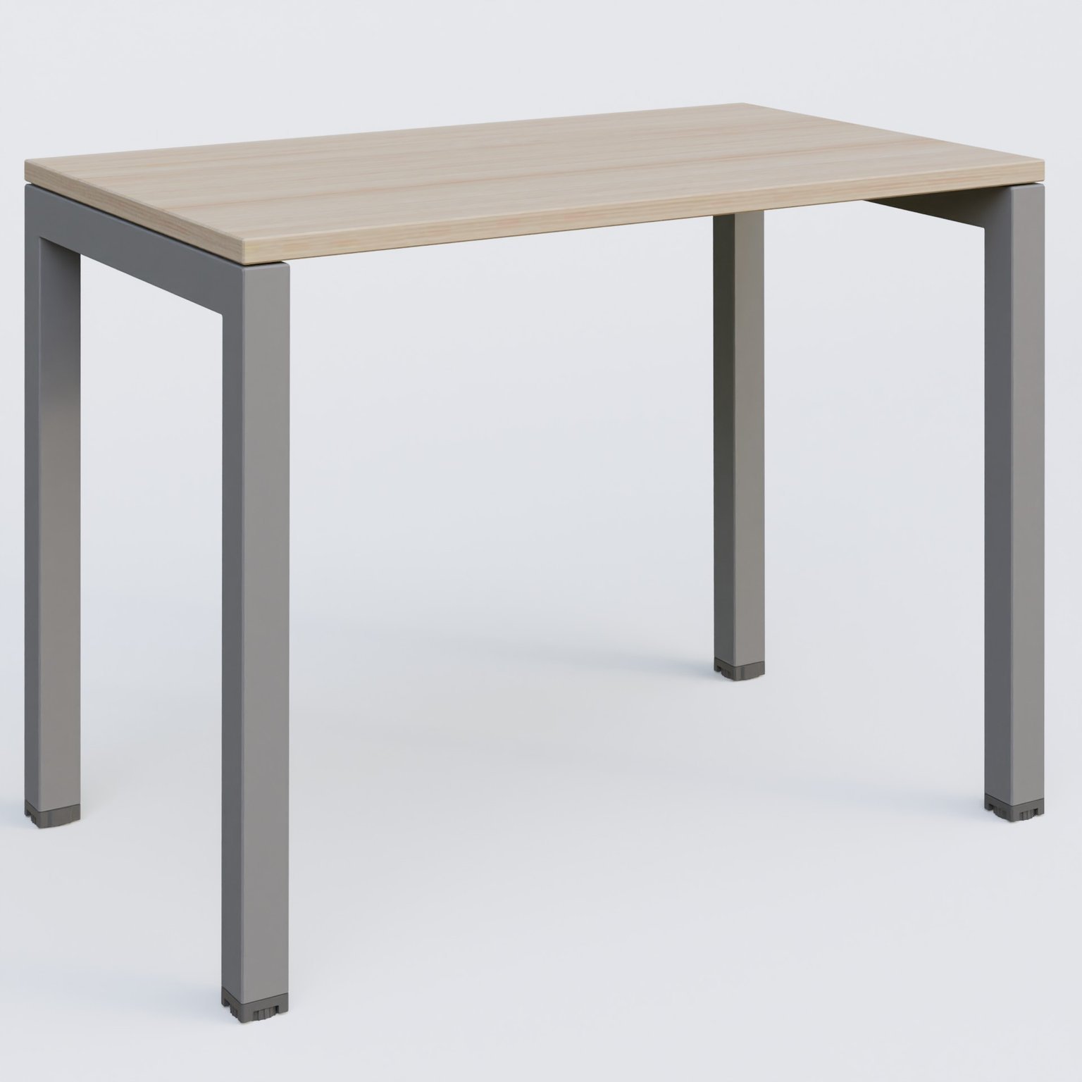 K3 Plateau droit 100x60 pieds fixe. Plateau Acacia et pietement Aluminium.