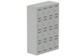 Vestiaire multicases 4 colonnes L,30cm 4 cases (fermeture cadenas) H,180xL,120xP,50cm coffre gris clair/portes gris clair