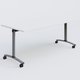 Table abattante gamme Arca 180-80 cm. Plateau Blanc et pietement Aluminium.