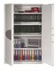 Armoire forte ignifuge L.123xP.52xH.195cm - 851 Litres / 194kg - 2 portes serrure à clé, 4 tablettes, coloris blanc
