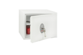Coffre-fort haute sécurité L.35xP.45xH.35cm - 24 Litres / 25kg - serrure à clé, 1 tablette, coloris blanc