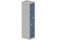 Vestiaire gain de place 1 colonne (fermeture cadenas) H,180xL,40xP,50cm coffre gris clair/portes bleu