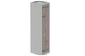 Vestiaire gain de place 1 colonne (fermeture cadenas) H,180xL,40xP,50cm coffre gris clair/portes basalte
