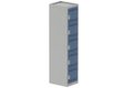 Vestiaire multicases 1 colonne L,40cm 5 cases (fermeture cadenas) H,180xL,40xP,50cm coffre gris clair/portes bleu
