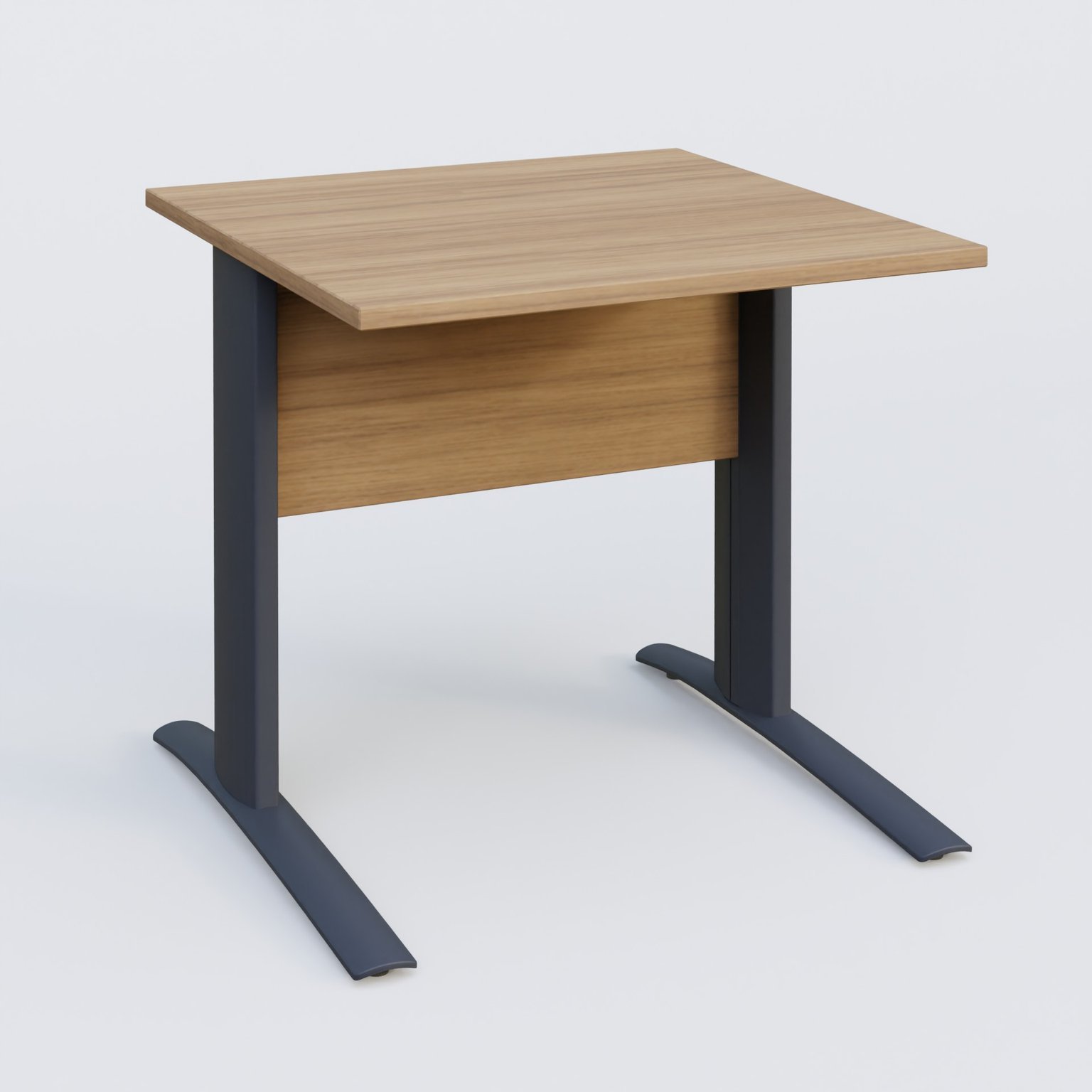 K1 Plateau droit 80x80 avec voile de fond bois. Plateau Noyer et pietement Anthracite