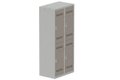 Vestiaire multicases 2 colonnes L,40cm 2 cases (fermeture cadenas) H,180xL,80xP,50cm coffre gris clair/portes basalte