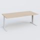 K1 Plateau droit 200x100 pieds fixe. Plateau Hêtre et pietement Blanc