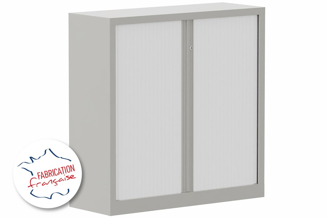Armoire à rideaux H120xL120cm 2 tablettes