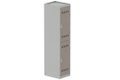 Vestiaire multicases 1 colonne L,40cm 2 cases (fermeture cadenas) H,180xL,40xP,50cm coffre gris clair/portes basalte