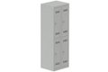 Vestiaire multicases 2 colonnes L,30cm 2 cases (fermeture cadenas) H,180xL,60xP,50cm coffre gris clair/portes gris clair