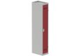 Vestiaire industrie propre 1 porte (fermeture cadenas) H180xL30xP50cm coffre gris clair/ porte(s) rouge