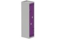 Vestiaire gain de place 1 colonne (fermeture cadenas) H,180xL,40xP,50cm coffre gris clair/portes prune
