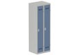 Vestiaire industrie propre 2 portes (serrure 2 clés) H180xL60xP50cm coffre gris clair/ porte(s) bleu
