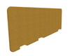 Panneau-écran frontal super acoustique pour poste seul Longueur 160cm. Hauteur 59.5 / 53cm Pinces Blanches Tissu Berta Moutarde