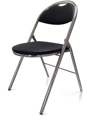 VISITEURS ET FONCTIONNELS - Pliable - Chaise pliante QUICK structure chrome, simili M2 noir -  à l'unité 
