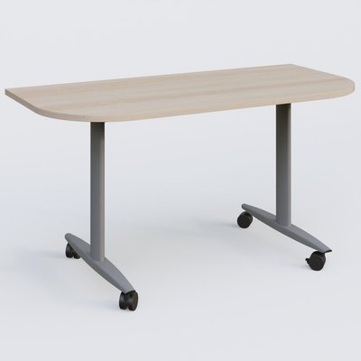 [Pas de famille] - [Pas de sous famille] - Module d'extrémité pour table abattante gamme Design 145*70 cm. Plateau Acacia et pietement Aluminium.