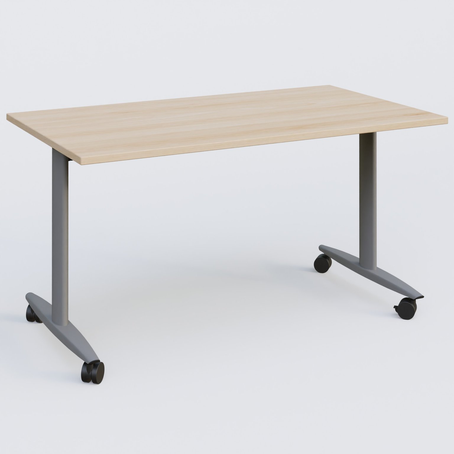 Table abattante gamme Design 140*80 cm. Plateau Hêtre et pietement Aluminium.