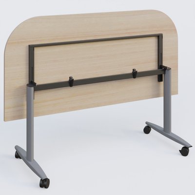 [Pas de famille] - [Pas de sous famille] - Module d'extrémité pour table abattante gamme Design 165*80 cm. Plateau Acacia et pietement Aluminium.