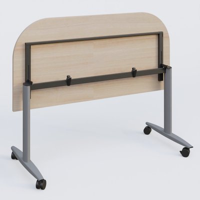 [Pas de famille] - [Pas de sous famille] - Module d'extrémité pour table abattante gamme Design 145*70 cm. Plateau Acacia et pietement Aluminium.