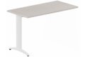Module composable pied i, L.120xP.60cm, suivant, plateau acacia, structure blanc, plateau acacia, structure blanc