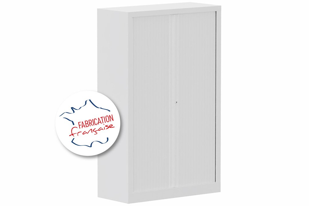 Armoire à rideaux H160xL100cm 3 tablettes