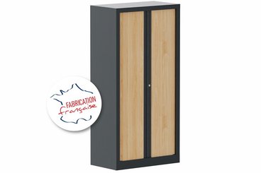 [Pas de famille] - [Pas de sous famille] - Armoire à rideaux H136xL120cm 3 tablettes
