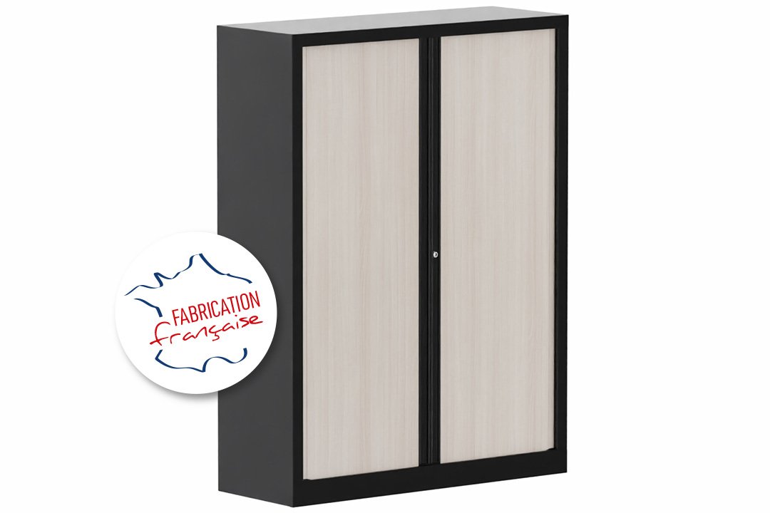 Armoire à rideaux H160xL120cm 3 tablettes