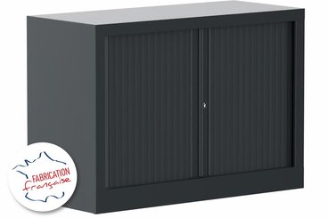 ARMOIRES A RIDEAUX - Largeur 100 cm - Armoire à rideaux H69,5xL100cm 1 tablette coffre anthracite/rideaux anthracite