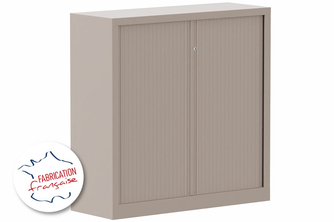 Armoire à rideaux H120xL120cm 2 tablettes